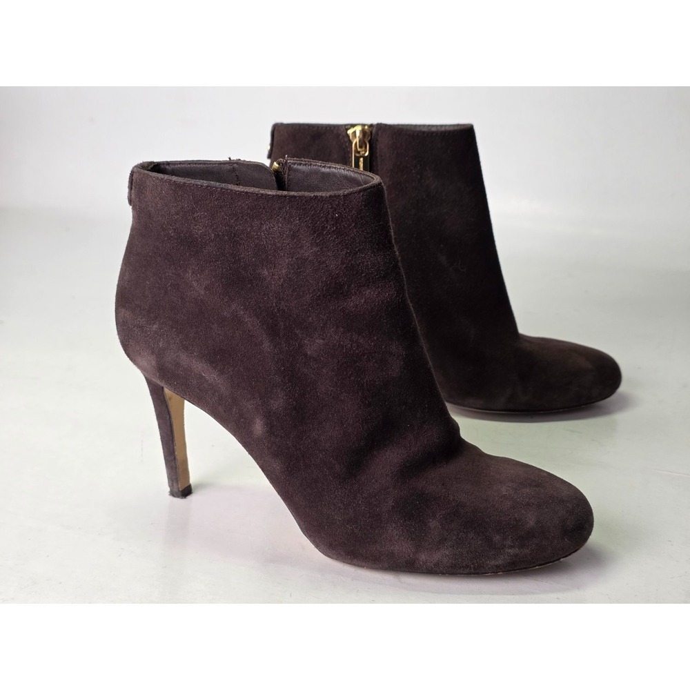 Michael Kors Women's Boots Size‎ 6 M Brown Suede Ankle Classic Heels Zip Shoes